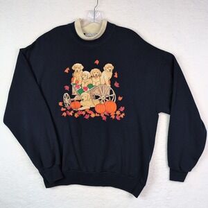 Vintage Gopher Sport Sweatshirt‎ Women's XL Navy Pupppies USA 90s Double Collar
